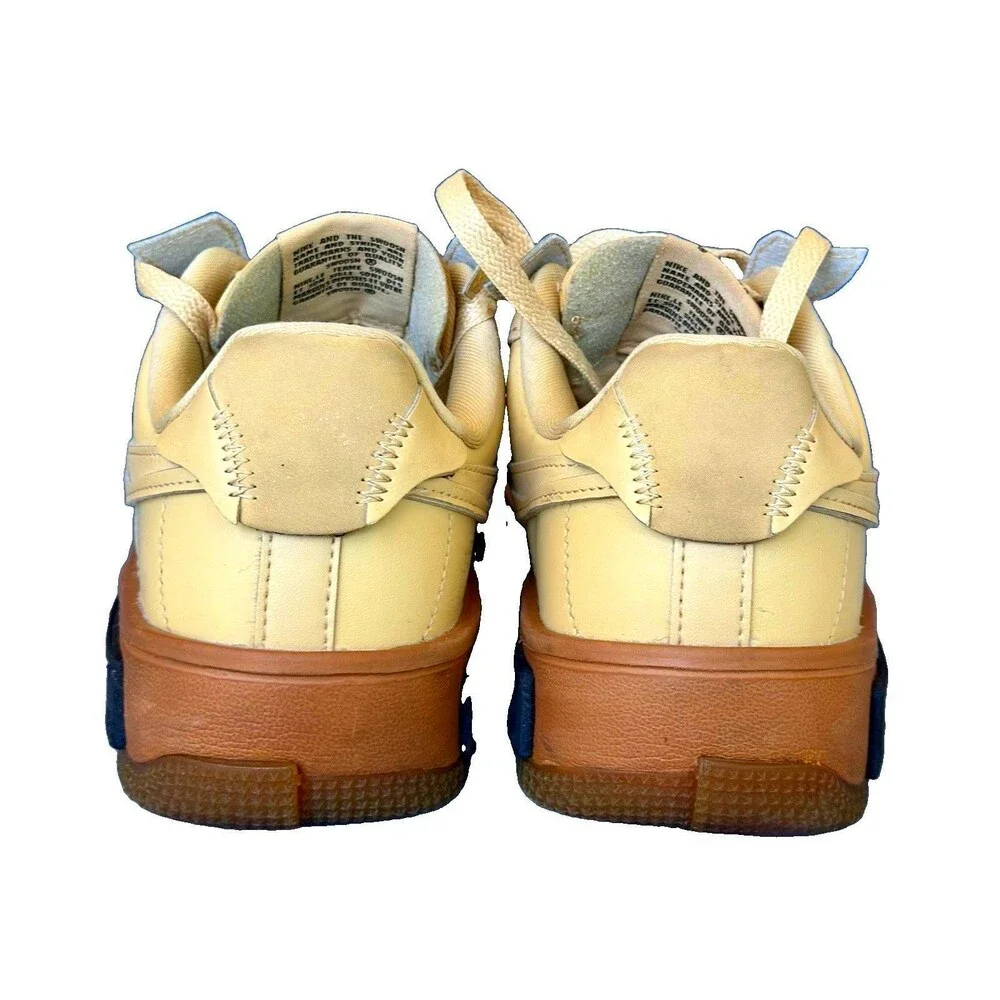 Nike Air Force 1 Fontanka Sesame Gum Brown Leather Sneakers Women's 7 DH1290-201